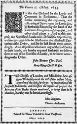 En faksimile av ordren for brenning av Idrettsboken, 1643 1903