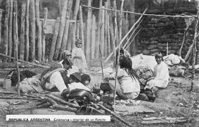 En familie på jobb, Catamarca, Argentina, tidlig på 1900-tallet