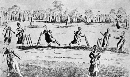 En cricketkamp for kvinner, Newington Green, Islington, London, 1811 1912
