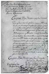 Et brev fra det nederlandske østindiske kompani til Willem Adriaan van der Stel, 1700-tallet 1931