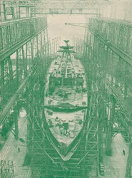 En lett cruiser under bygging, c1917 1919