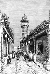 En gate i Suk-distriktet i Tunis, Tunisia, 1895
