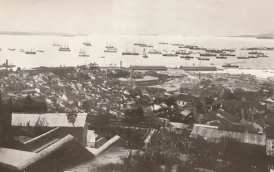 Utsikt over de nye kaiene på byggetidspunktet, 1914