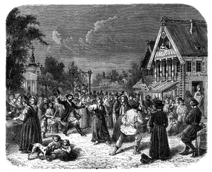 En landsbyfest i Russland, ca 1890