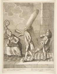 For å se hans elegante det og hans høye krøller, du skulle tro han var en senator, men han er bare en..., 1720-75.