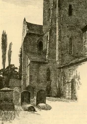 Abbey Dore Church - eksteriør, 1898.