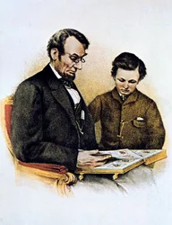 Abraham Lincoln og hans sønn Tad, 9. februar 1864