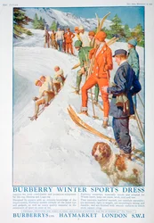 Annonse for Burberry vintersportskjole, 1928