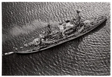Luftfoto av det tyske slagskipet SMS Schlesien, fra en Zeppelin, c1931 1933
