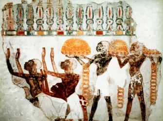 Afrikanere som bærer gull, c1400 f.Kr
