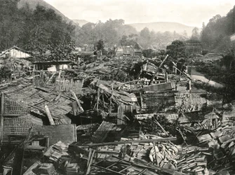 Etter jordskjelvet, Gifu, Japan, 1895.