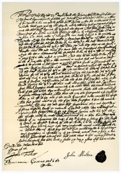 Avtale mellom John Millton og Samuel Symons, 27. april 1667