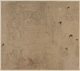 Album med daoistiske og buddhistiske temaer: Kings of Hells: Leaf 28, 1200-tallet.