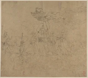 Album med daoistiske og buddhistiske temaer: Procession of Daoist Deities: Leaf 6, 1200-tallet.