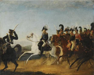 Alexander I av Russland akkompagnert av hans stab
