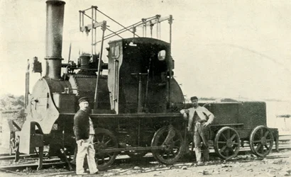 An Early Colliery Locomotive, c1930.