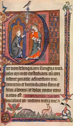En opplyst side fra Vaux-Bardolf Psalter, c1310, 1937