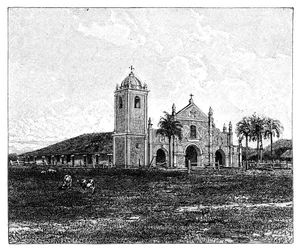 En gammel jesuittkirke, Pirayu, Paraguay, 1895