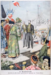 Ankomst til Saigon av Paul Beau, generalguvernør i Indokina, 1902