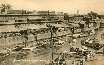 Ashar Creek & Coffee Shops, Basra, c1918-c1939.