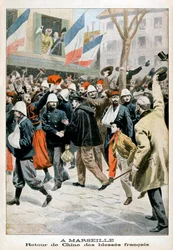 I Marseille, returen av sårede franske soldater fra Kina, 1901