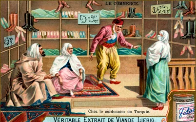 Hos en skomaker i Tyrkia, ca 1900