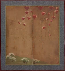 Høstvintreet, fjerne trær og snø, Edo-perioden, 1615-1868.