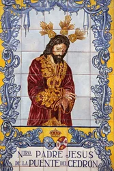 Azulejo mosaikkpanel på Plaza de San Francisco Malaga Spania