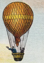 Ballong. Gravering i "Alphabet de ma petite fille". Bernardin-Bechet og Fils, bokhandler-forlag, Paris, rundt 1895. Ubrytelig album på lerret. Bibliotheque des Bebes. 12 sider. Album som inneholder en lesemetode og et illustrerende abecedary. Dim: