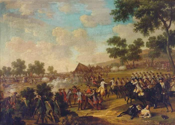 Slagscene fra syvårskrigen, andre halvdel av 1700-tallet.