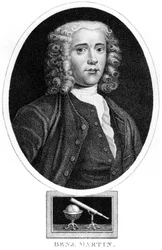 Benjamin Martin , engelsk matematiker og instrumentmaker, ca 1730-tallet