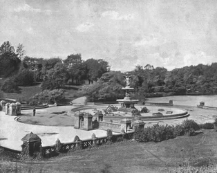 Bethesda-fontenen, Central Park, New York, USA, c1900.