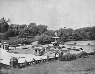 Bethesda-fontenen, Central Park, New York, c1897.