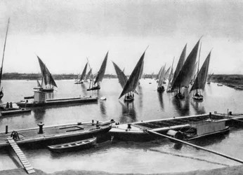 Båter på Nilen, Kairo, Egypt, ca 1920-tallet