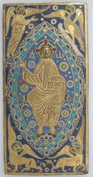 Bokomslagplakett med Kristus i Majestet, fransk, ca. 1200.