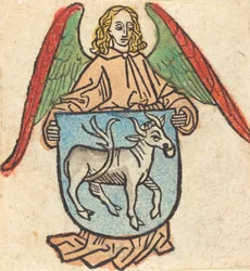 Bokplate av Hilprand Brandenburg av Bibrach, ca. 1475.