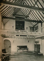 Boxhurst Farm, Kent: End of Dance Room. Restaurert og omgjort av Oliver Hill, c1928