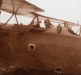 Breguet biplan tar av, c1914-c1918