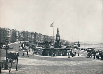 Brighton - Inngang til akvariet, viser kjedebryggen, 1895