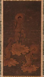 Buddha Amidas innbydende nedstigning, Kamakura-perioden, 1300-tallet.