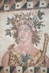 Byste av våren - Detalj av Four Season-panelet - Paphos mosaikk, House of Dionysos - Kypros - Personifisering av våren - Detalj av mosaikken av de fire årstidene - Mosaics of Paphos, House of Dionysos - Slutten av II århundre etter JC - UNSECO Site - Kypro