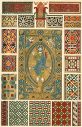 Bysantinsk incrusted emalje, marmormosaikk, glassmosaikk, 1898.