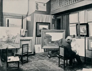 C. Cazin i sitt studio, c1897