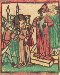 Kaifas river klærne sine, sannsynligvis 1449.