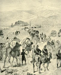 General Roberts leir ved Thal ved Kuram-elven, 1901.