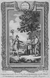 Caractacus den britiske høvdingen, grunnleggende forrådt i romernes hender av Cartismandua, c1787