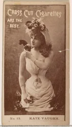 Kort nummer 12, Kate Vaughn, fra Actors and Actresses-serien N145-2 utgitt av Duke..., 1880-tallet.