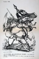 Karikatur av Wilhelm I av Preussen, fransk-prøyssisk krig, 1870-1871.