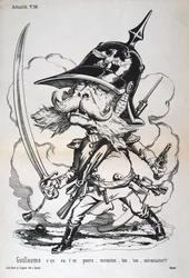 Karikatur av Wilhelm I av Preussen, fransk-prøyssisk krig, 1870-1871.