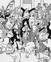 Karikatur på Schoenbergs kammersymfoni nr. 1 den 31. mars 1913 i Wien, 1913